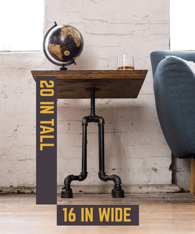 End Table Leg Set, Rustic Industrial Side Table Base Kit, Dark Grey Black Rou... gallery