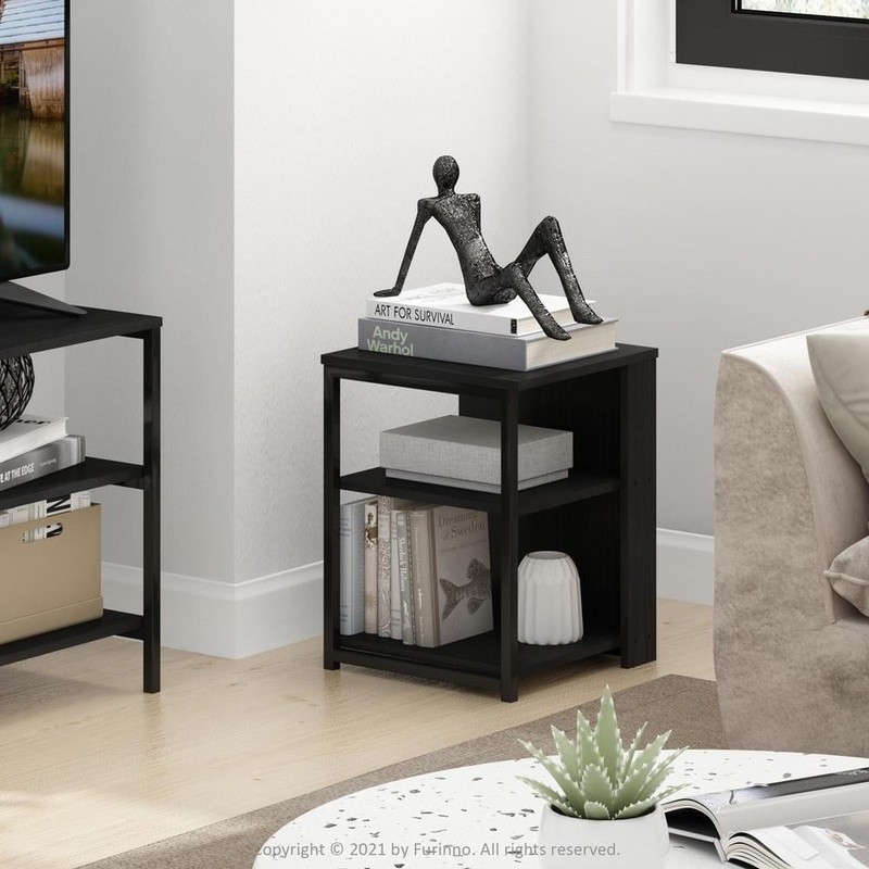 Contemporary Coffee Table Open Shelf Storage Engineered Wood Metal Frame Indoor gallery