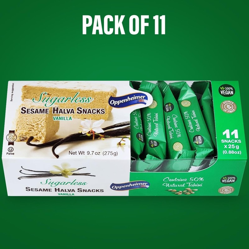 Sugarless Sesame Halva Snacks Vanilla Flavors - Delicious Sweet Israeli Mini gallery