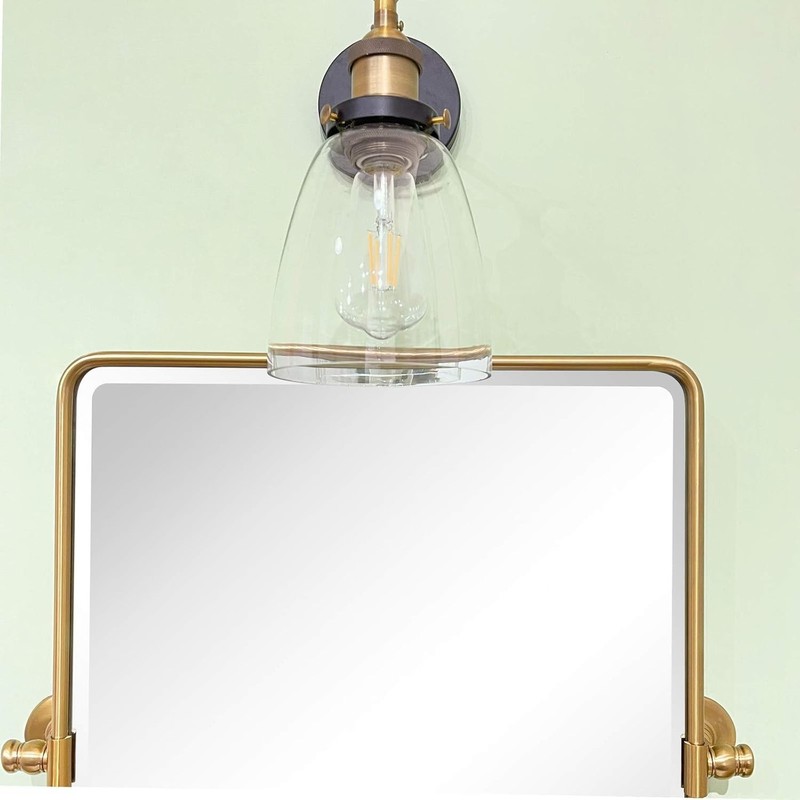 Framed Pivot Bathroom Mirror with Beveled Edge and Adjustable Viewing Angle gallery
