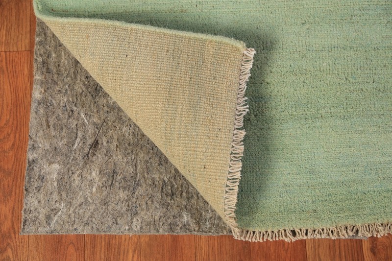 Trendy Gabbeh Solid Design Green Wool Modern Area Rug Living Room Rug 6x9 ft gallery