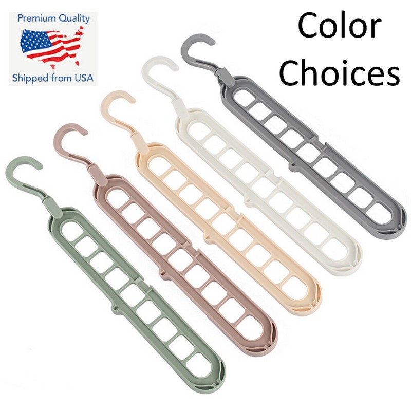 3D Folding Hanger 9 Hole Rotating Magic Closet Organizer Space Saver Saving Room gallery