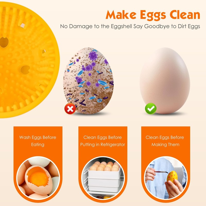 Egg Brush Cleaner, Egg Cleaner Scrubber for Fresh Eggs, Cute Chick Shaped Sil... gallery