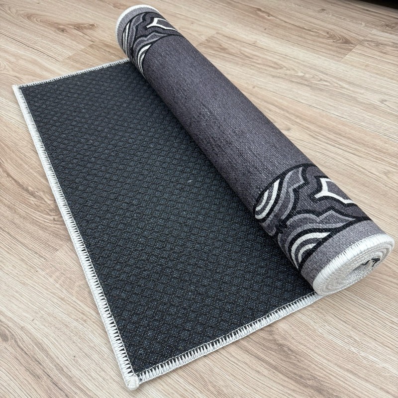 Custom Size Rubber Collection Trellis Design Grey Non Slip Washable Runner Rug gallery