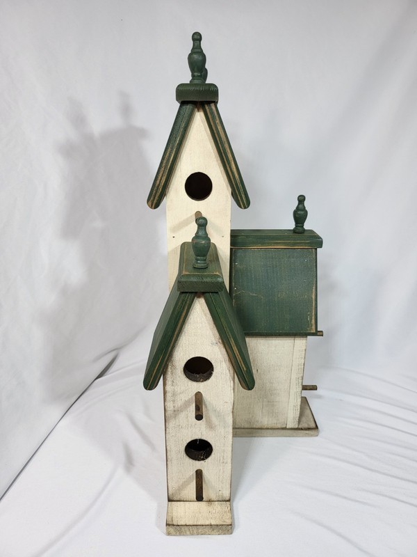 Large Green Victorian Birdhouse - Country Cottage Indoor Outdoor Distressed gallery