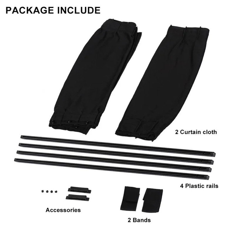2pcs Universal Car Side Window Curtains – Foldable UV Protection Sunshade - NEW gallery