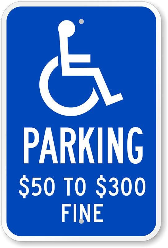 Handicapped Parking Sign Aluminum Weatherproof 8x12 ADA Compliant Metal gallery