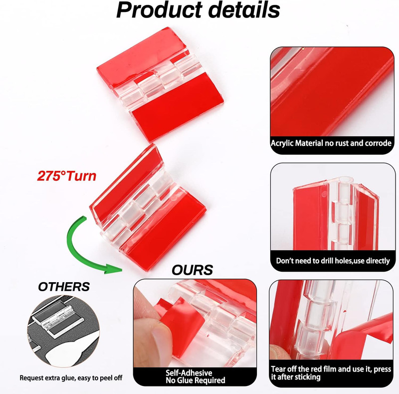 12 Pcs Acrylic Hinge Clear Acrylic Mini Hinge Transparent Plastic Hinges... gallery