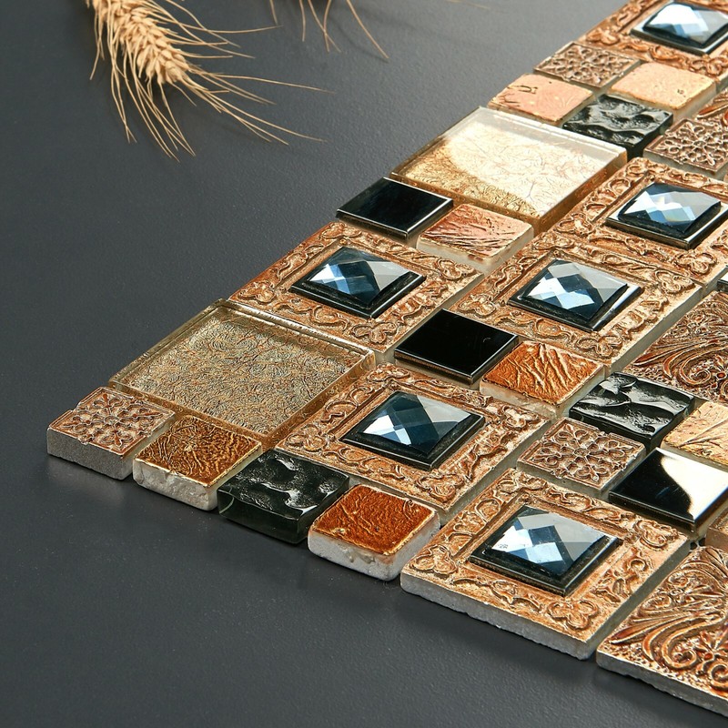 Simple Tile - Glass & Stone Mosaic Tile For Kitchen Backsplash, GM 8306-Pyramid gallery