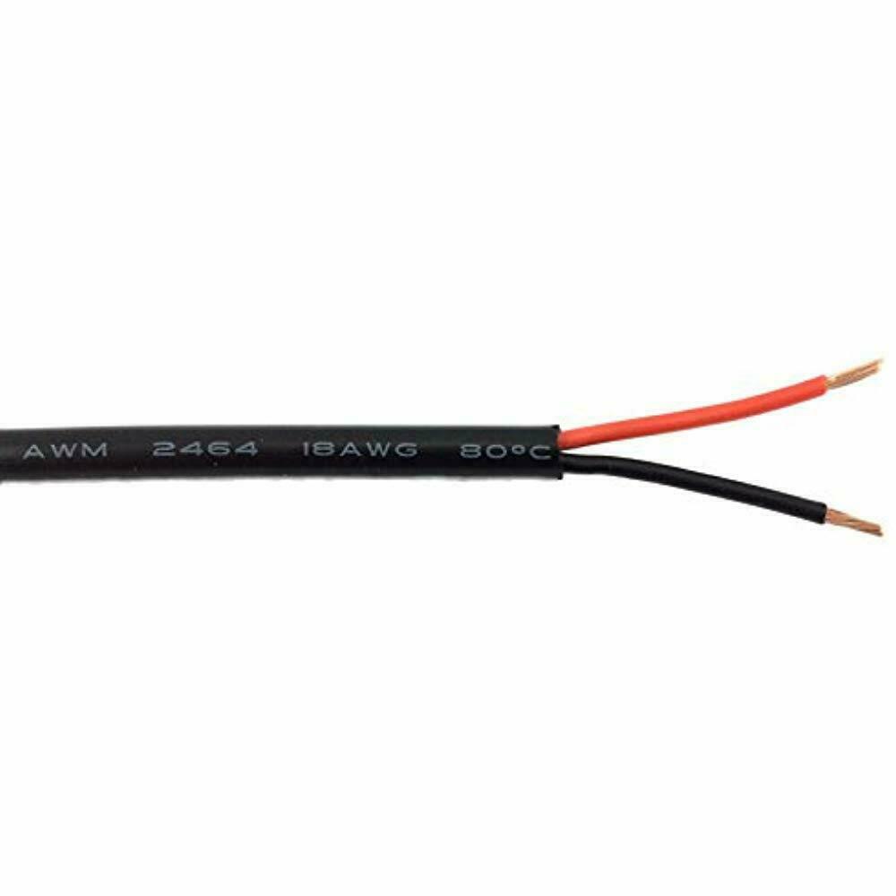100 Feet Power Cable LED Low Voltage Lighting Ul2464 18/2 Red &amp Black gallery