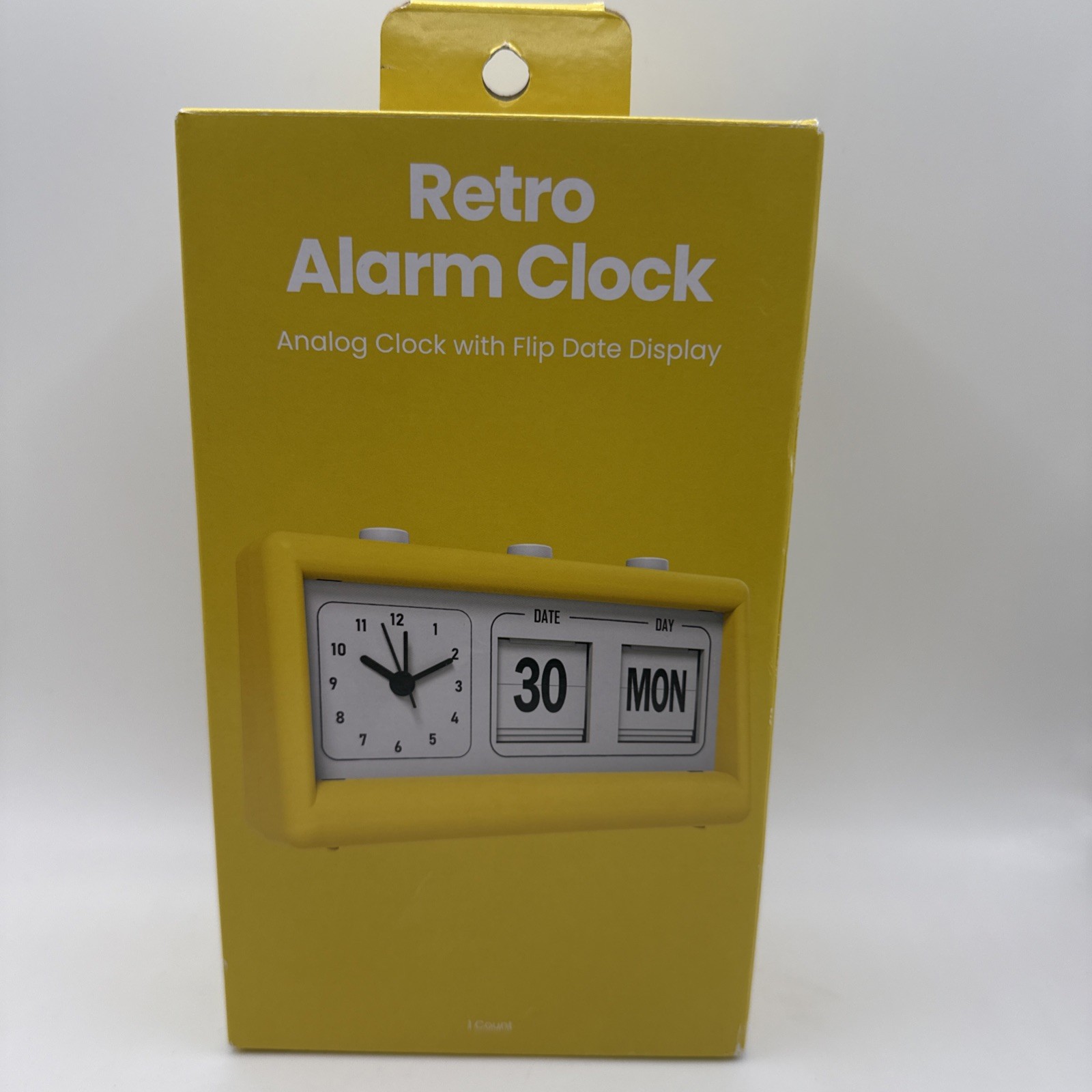 Retro Analog Alarm Clock Flip Date Day Display Mechanical AA Battery Beige gallery