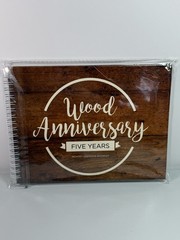 Unique 5th Wedding Anniversary Memory Keepsake Book Wood Unconditional Rosie New