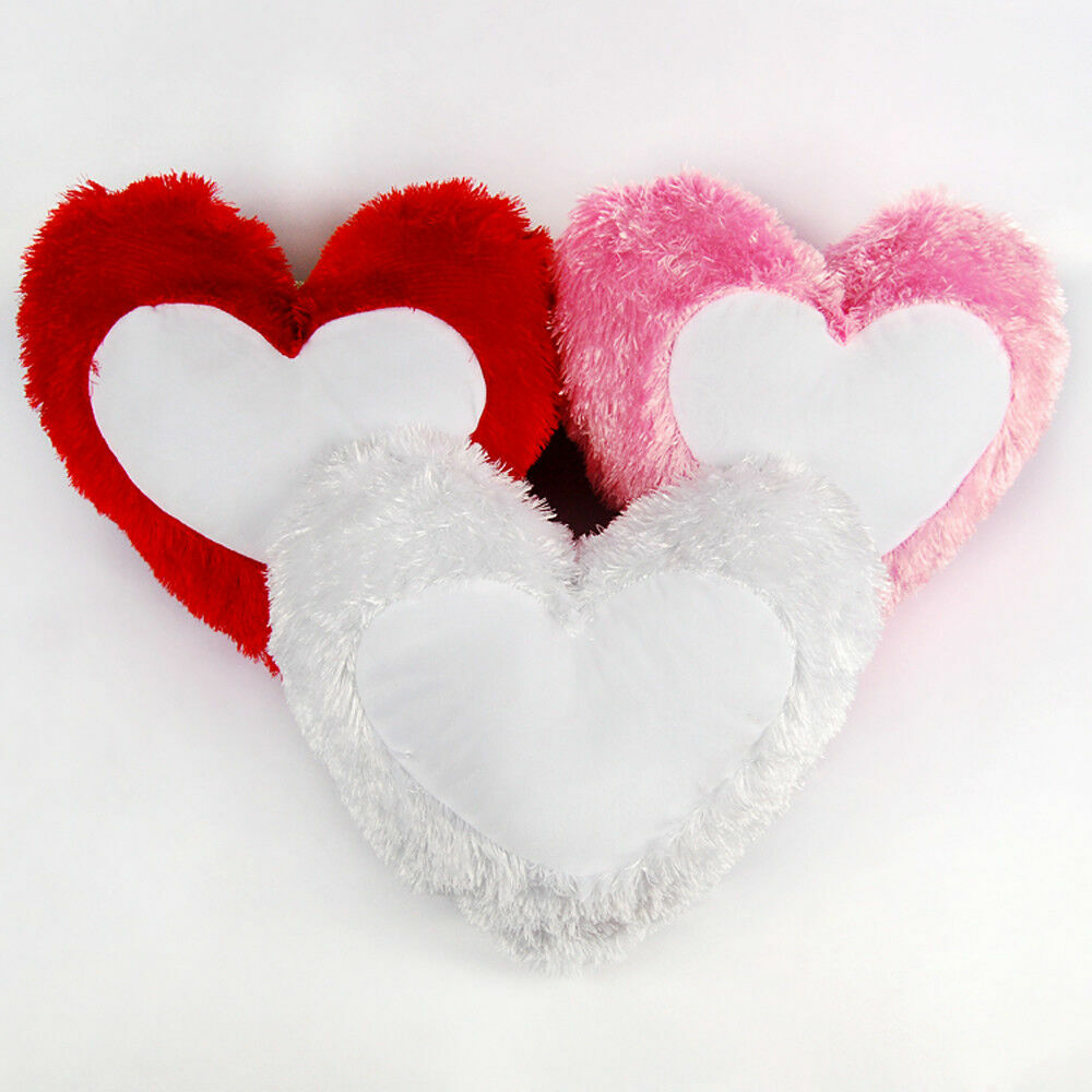 Fluffy Faux Fur Plush Throw Pillow Case Sublimation Soft Heart Cushion Cover gallery