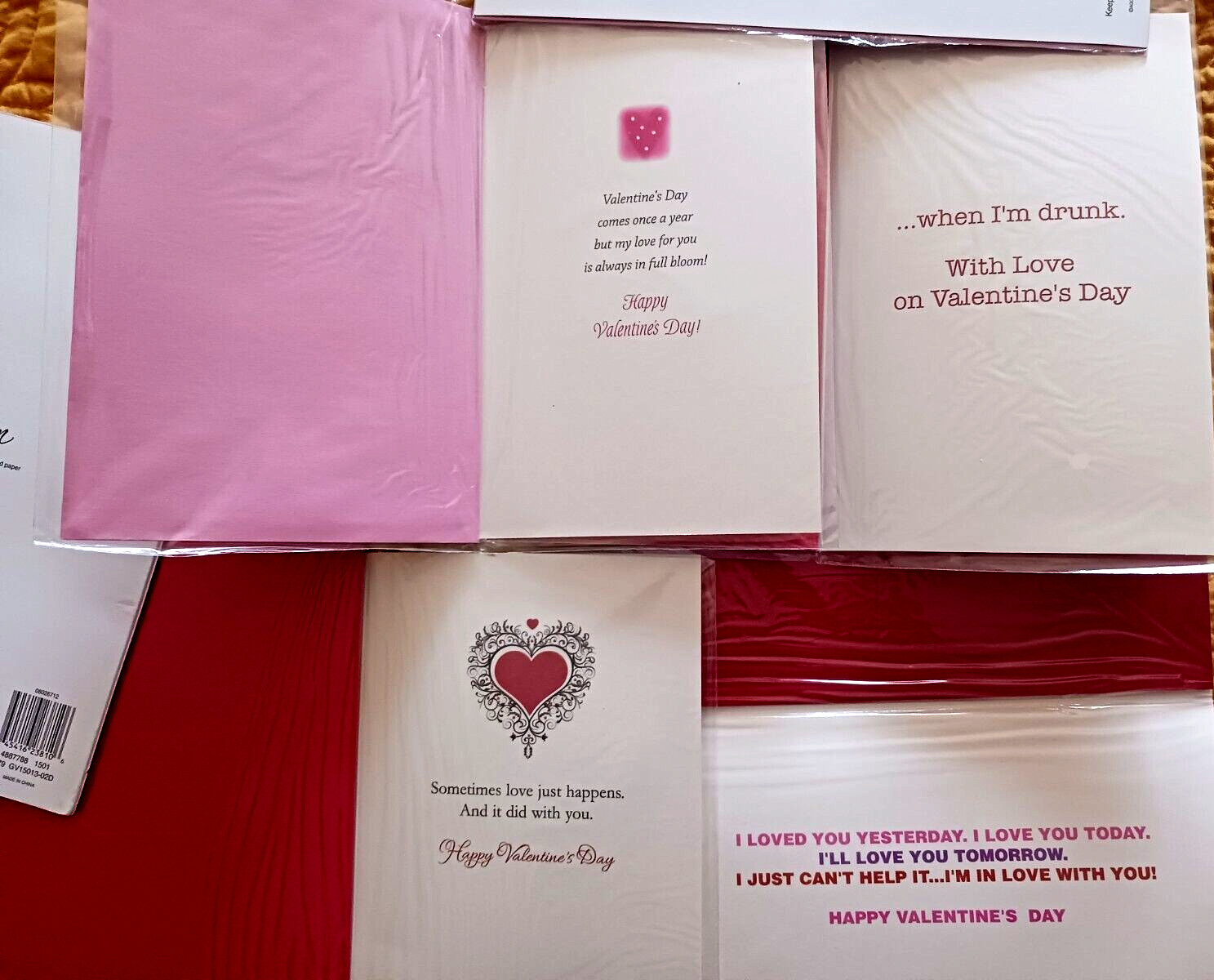 PICK/BUY ONE OR MORE! 8 X 5" CARDBOARD VALENTINE FOR A LOVE OR A FUNNY ONE! gallery