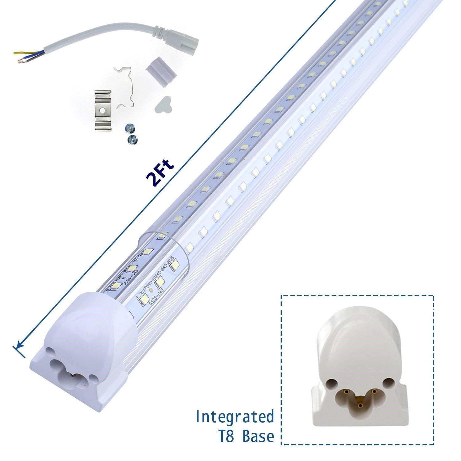 120W LED Tube Light 2FT 4FT 5FT 6FT 8FT V-shape T8 LED Shop Light Fixture 6000K gallery