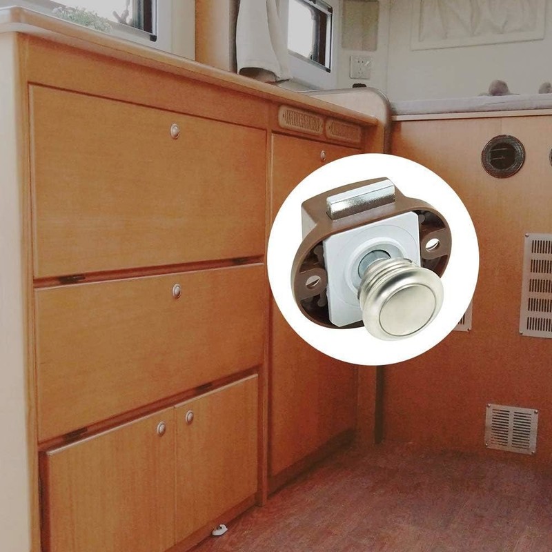 5PCS Push Button Cabinet Latch for RV Camper / Motor home Cupboard Caravan Lock gallery