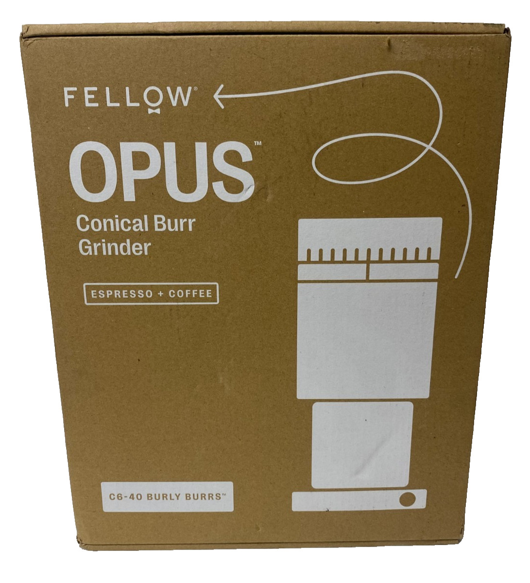 Fellow Opus Conical Burr Coffee & Espresso Grinder, 41 Settings, Matte White gallery
