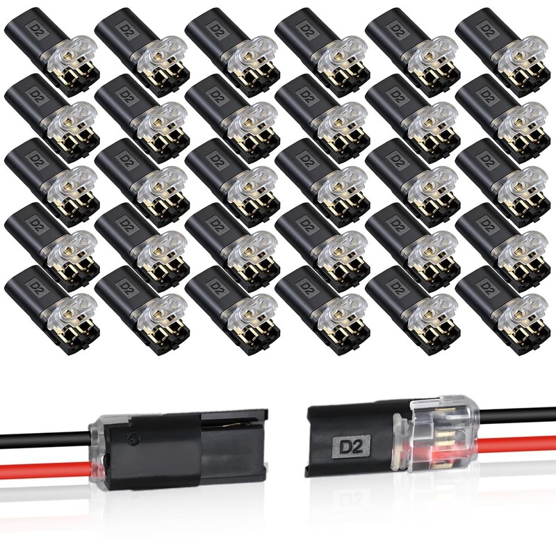 Effortless 30PCS Double Wire LED Connectors with Locking Clips for 8-22AWG gallery