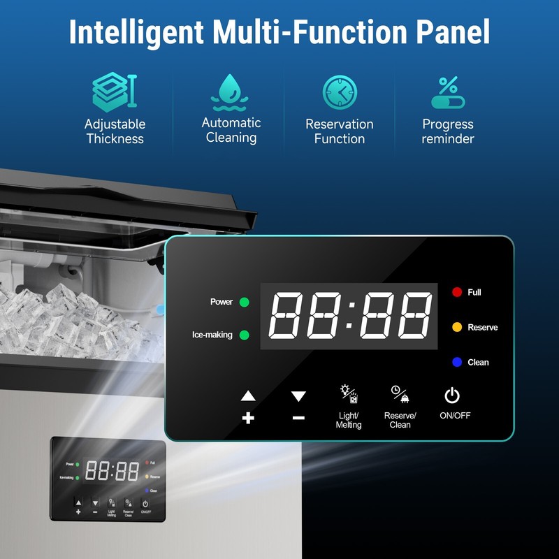 132lb Built-in Commercial Ice Maker S/S Freestanding Ice Cube Machine 45 Cubes gallery