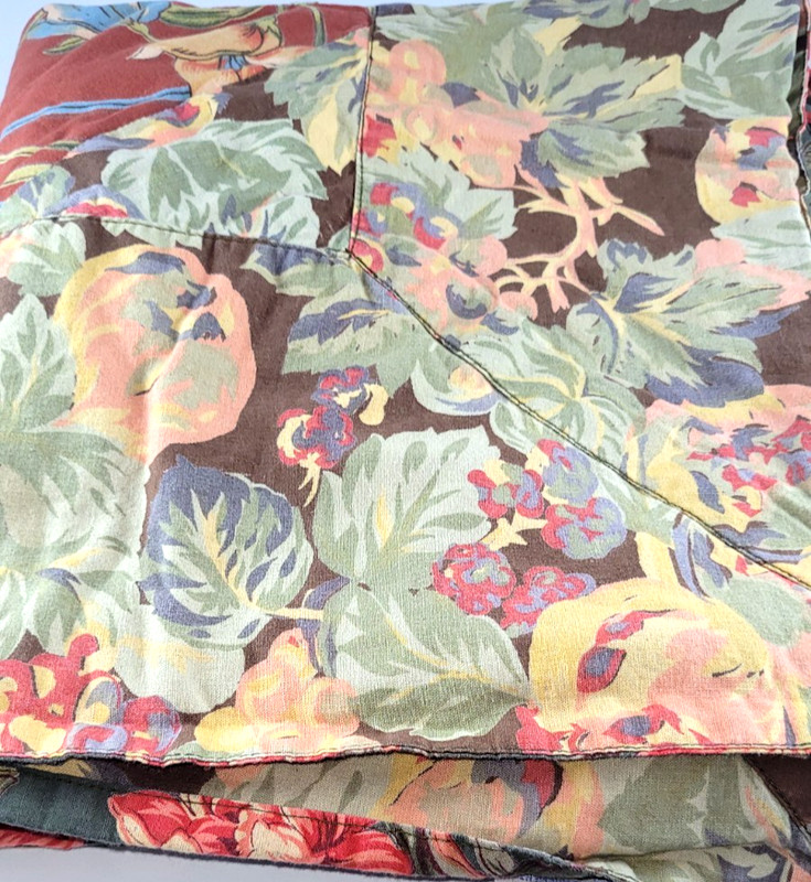 April Cornell Tablecloth Patchwork Floral Reversible Plaid 54x52 Cotton gallery