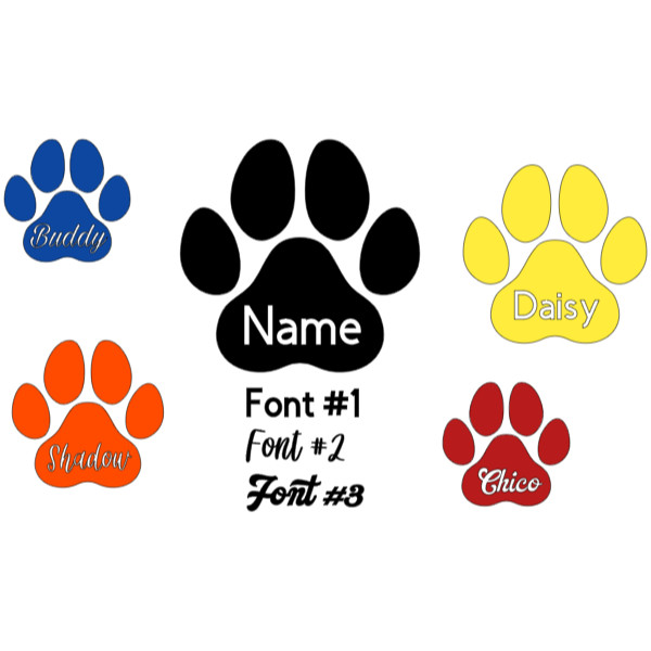 Custom Name Paw Sticker Vinyl Decal - Dog Cat Pet Puppy Love Wall Decor Car gallery