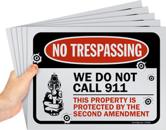 5 Pack No Trespassing Property Warning Signs 9×12 inch Weather Resistant Plastic