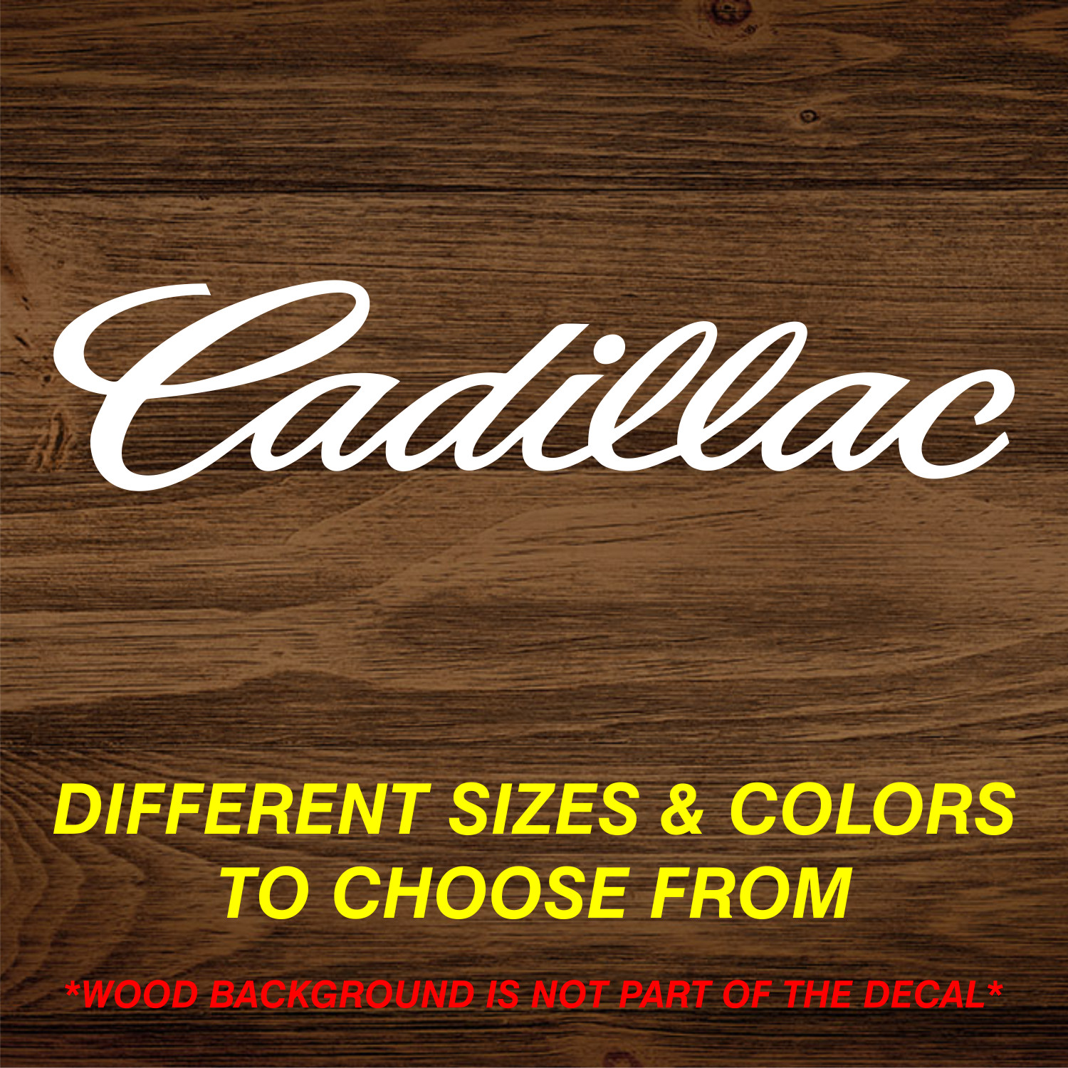 Cadillac Script Vinyl Decal Sticker Many Sizes Colors Free Shipping gallery