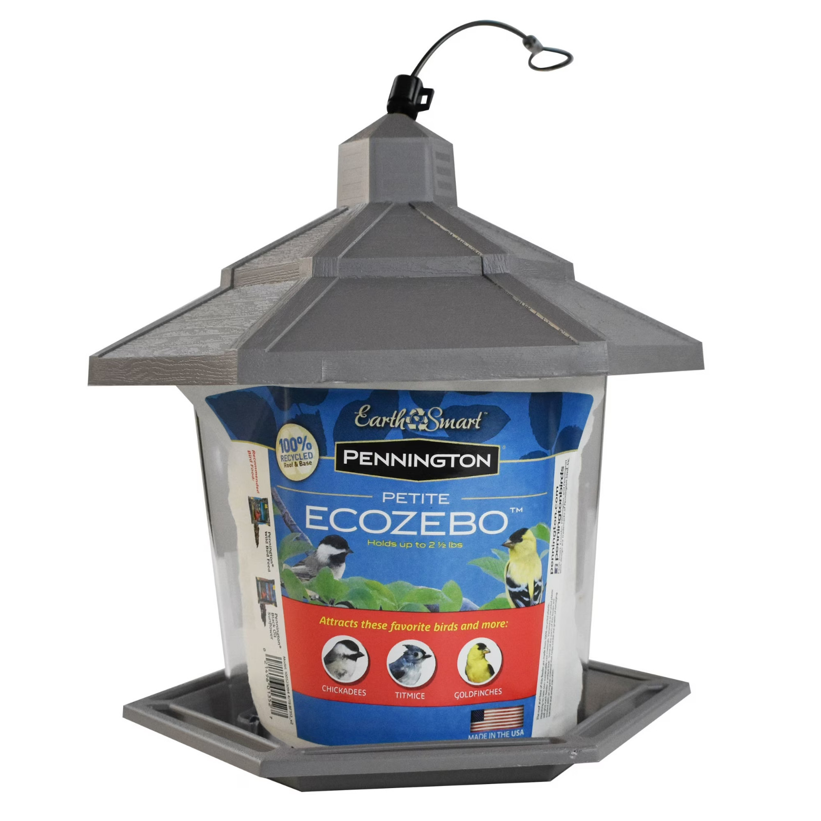 Pennington Earth Smart, Gray Plastic, Hopper Wild Bird Feeder, 2.5 lb. Capacity gallery
