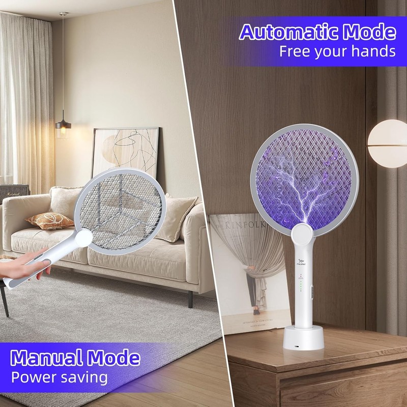 4000V 2PCS Bug Zapper Racket Electric Fly Swatter,2 in 1 Mosquito Killer,1800mAh gallery