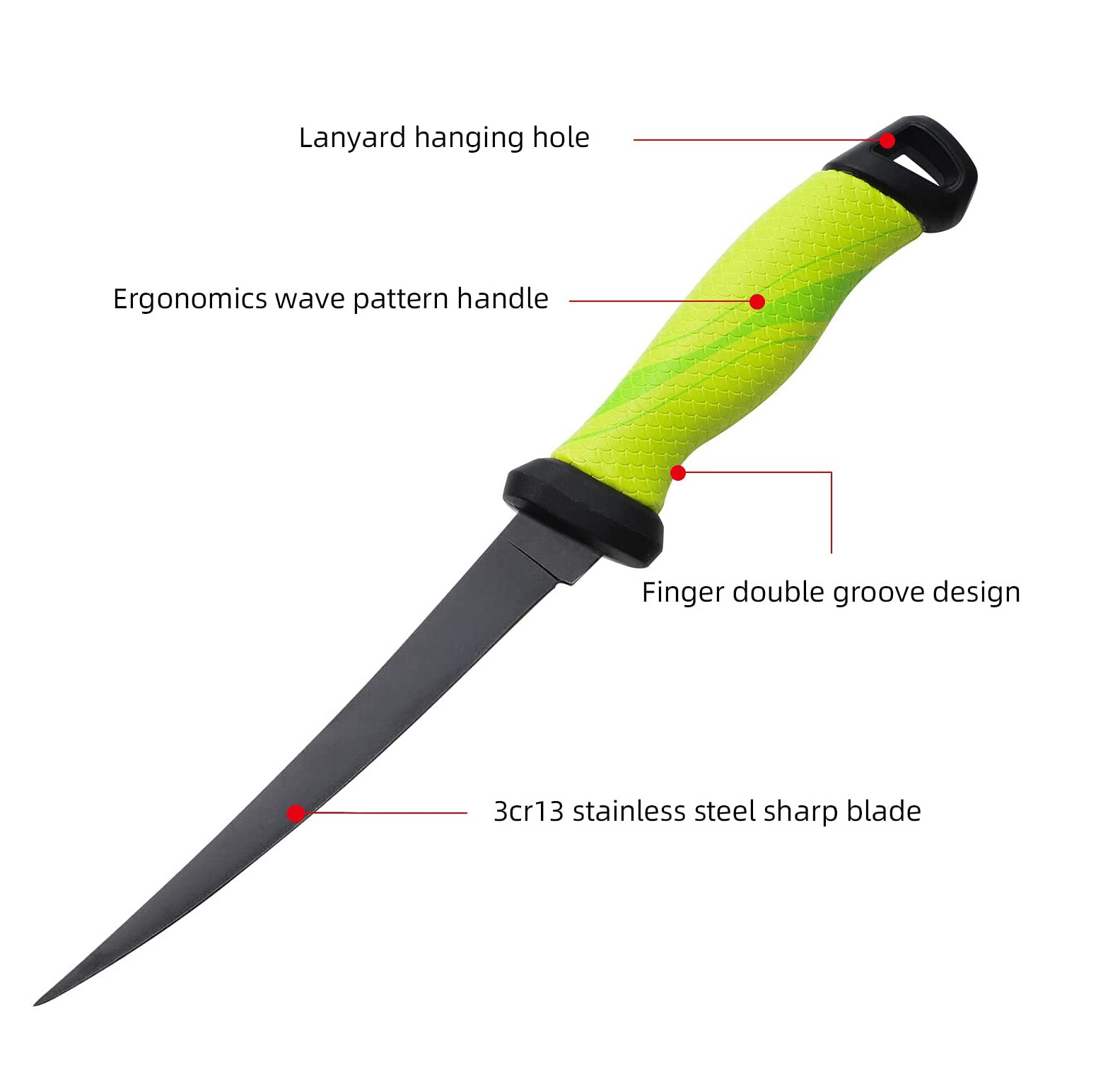 Fishing Fillet Knife with Sheath Stainless Steel Salt Water Resistance gallery