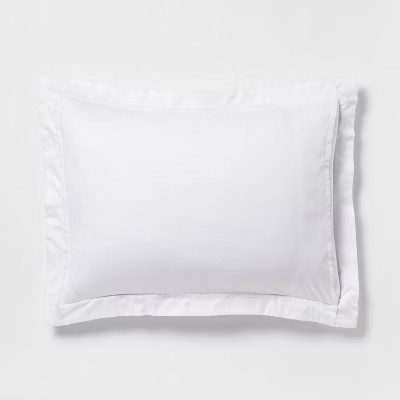 Threshold Comforter Set Cotton Sateen Luxe, White/Light Teal Green, King gallery