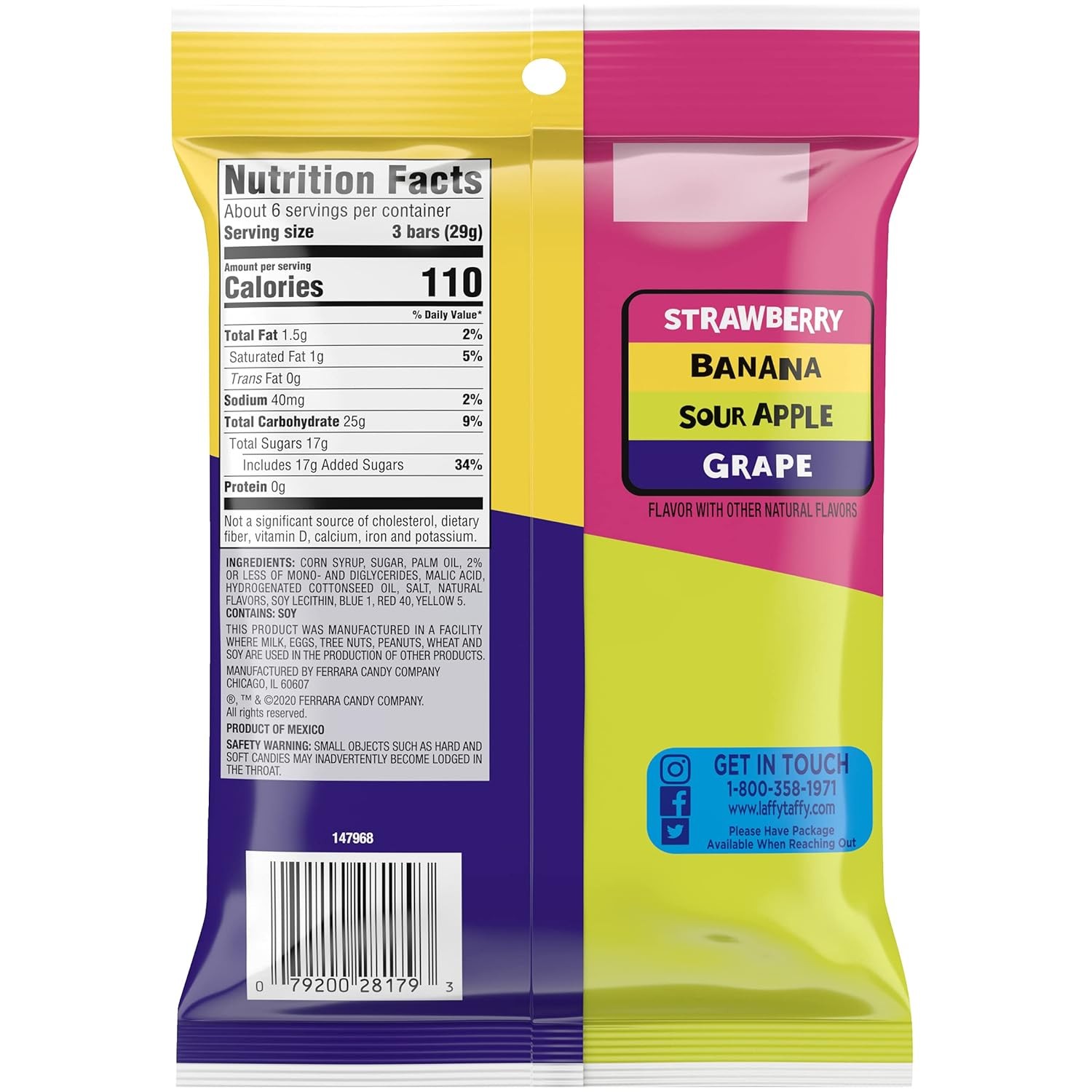 Laffy Taffy Assorted Fruit Flavored Mini Bars 6 Ounce Bag gallery