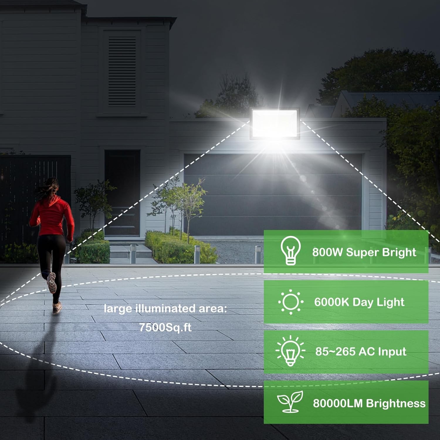 800W LED Flood Light Outdoor 80000LM Waterproof Security Light gallery