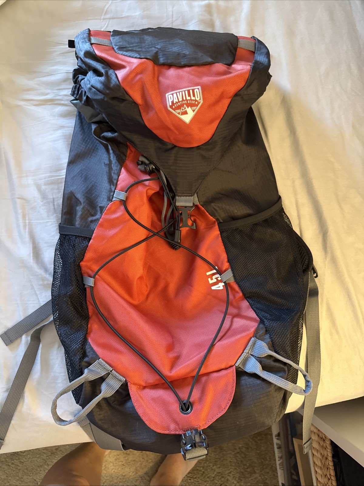 Hiking Backpack Pavillo. 45L Red/Gray 3D Fit