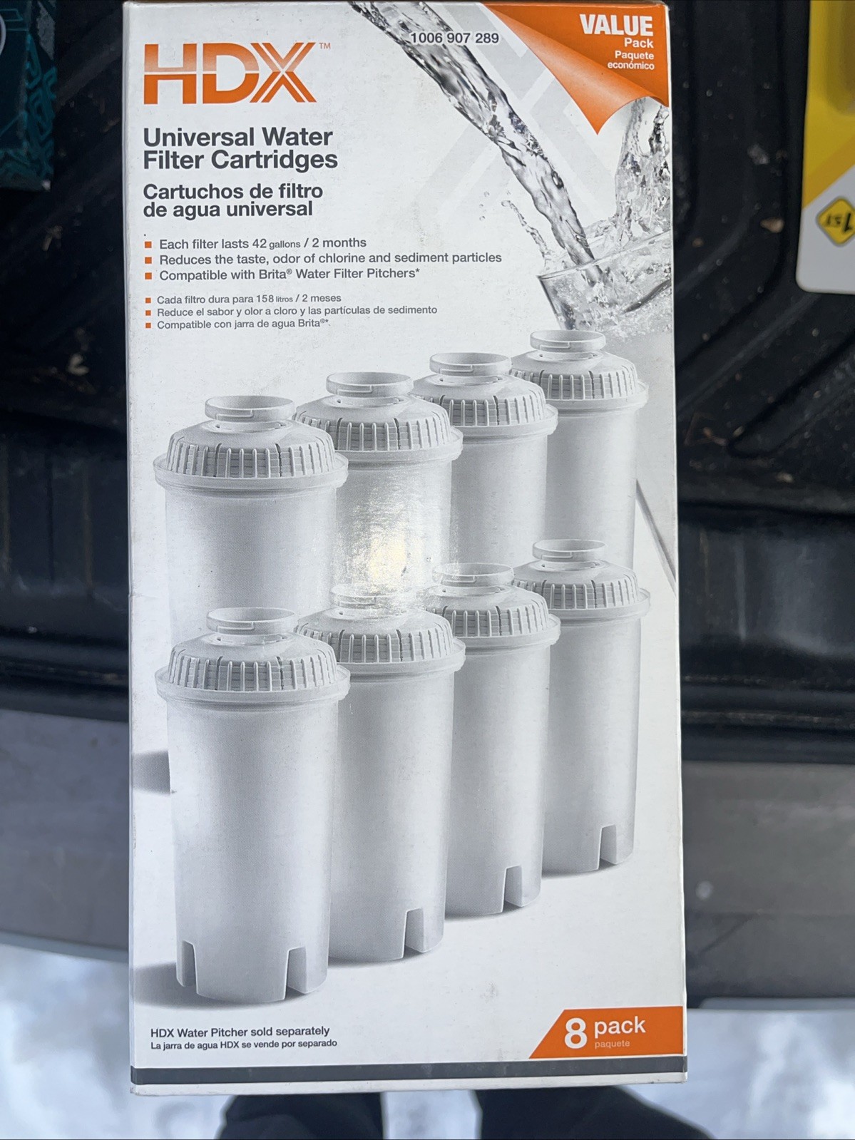 HDX Water Pitcher Replacement Water Filter Cartridges BPA Free 8-Pack gallery