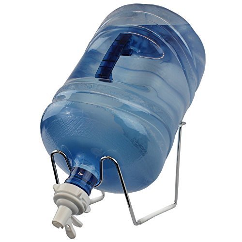 Chrome 1- 5 Gallon Water Jug Stand & Water Dispenser Valve Fit 55mm Snap on Top gallery