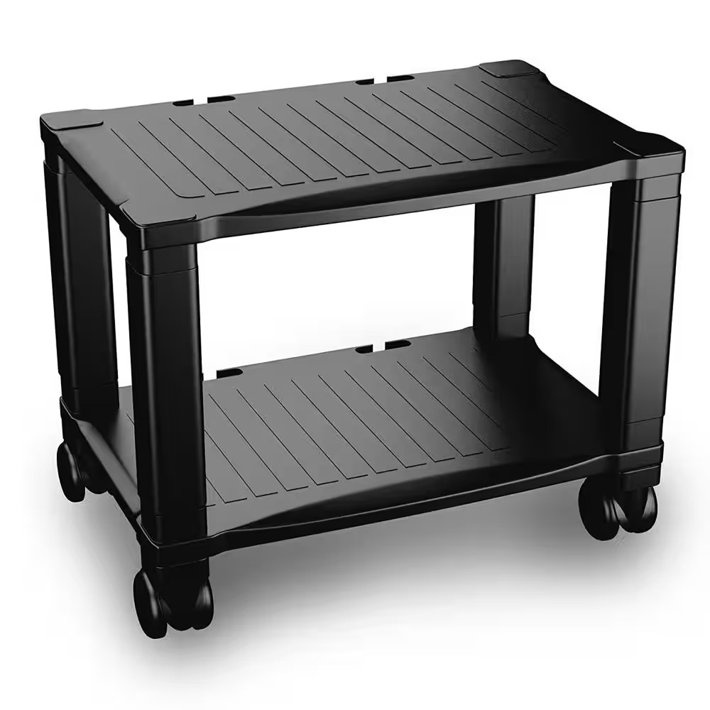 2 Tier Printer Stand with Wheels Mobile Rolling Cart Small Office Storage gallery