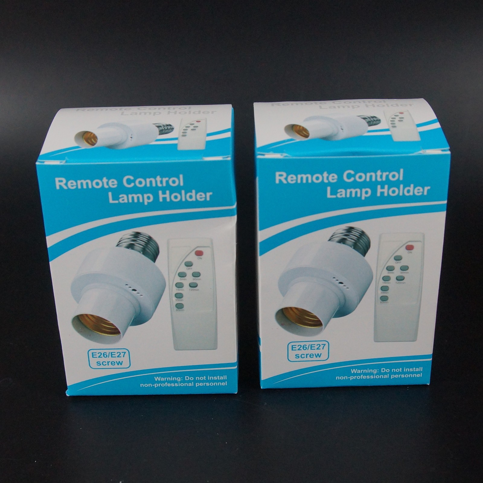2x Wireless Remote Control Light Lamp E27 Screw Bulb Base Holder Cap Socket gallery