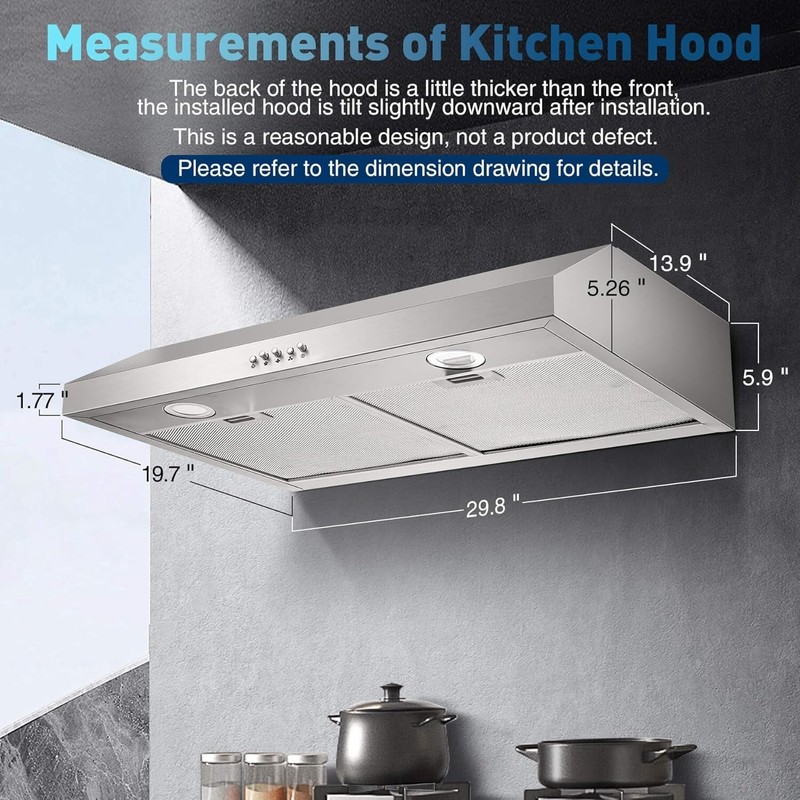 800CFM Kitchen Under Cabinet Range Hood 3-Speed Remote Control w/LEDs Cook Vent gallery