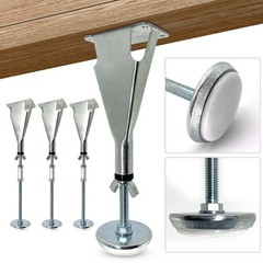 4 PCS Adjustable Bed Center Slat Support Leg, Bed Frame Glide Legs, Center Su…