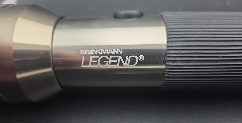 Brinkmann Legend 6 D Cell size flashlight aluminum NEW Pewter With Black Wrap. gallery