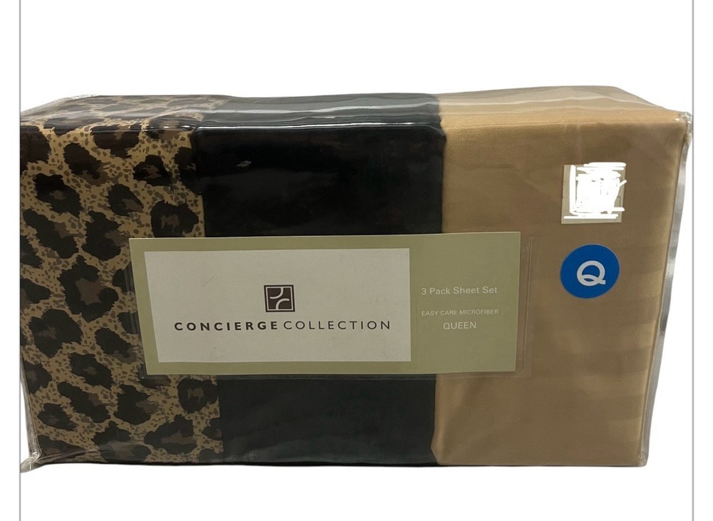 Concierge Collection Easy Care Solid and Print 3-pack Sheet Sets Queen