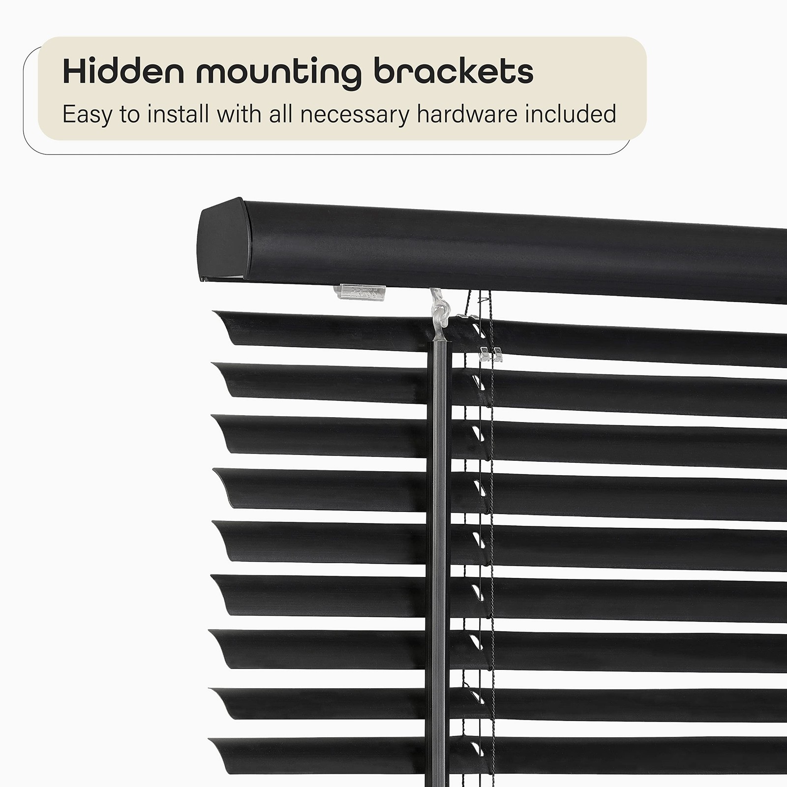 Cordless Mini Blind 35 W x 72 H 1 Slat Light Filtering Black Inch Width gallery