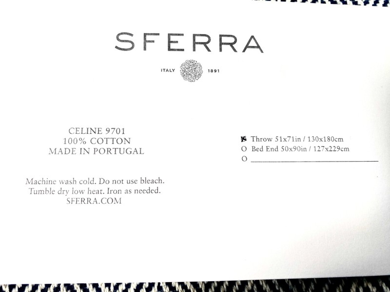 SFERRA Celine 9701 Herringbone Throw Blanket 51" x 71" ~ 100% Cotton ~ Portugal gallery