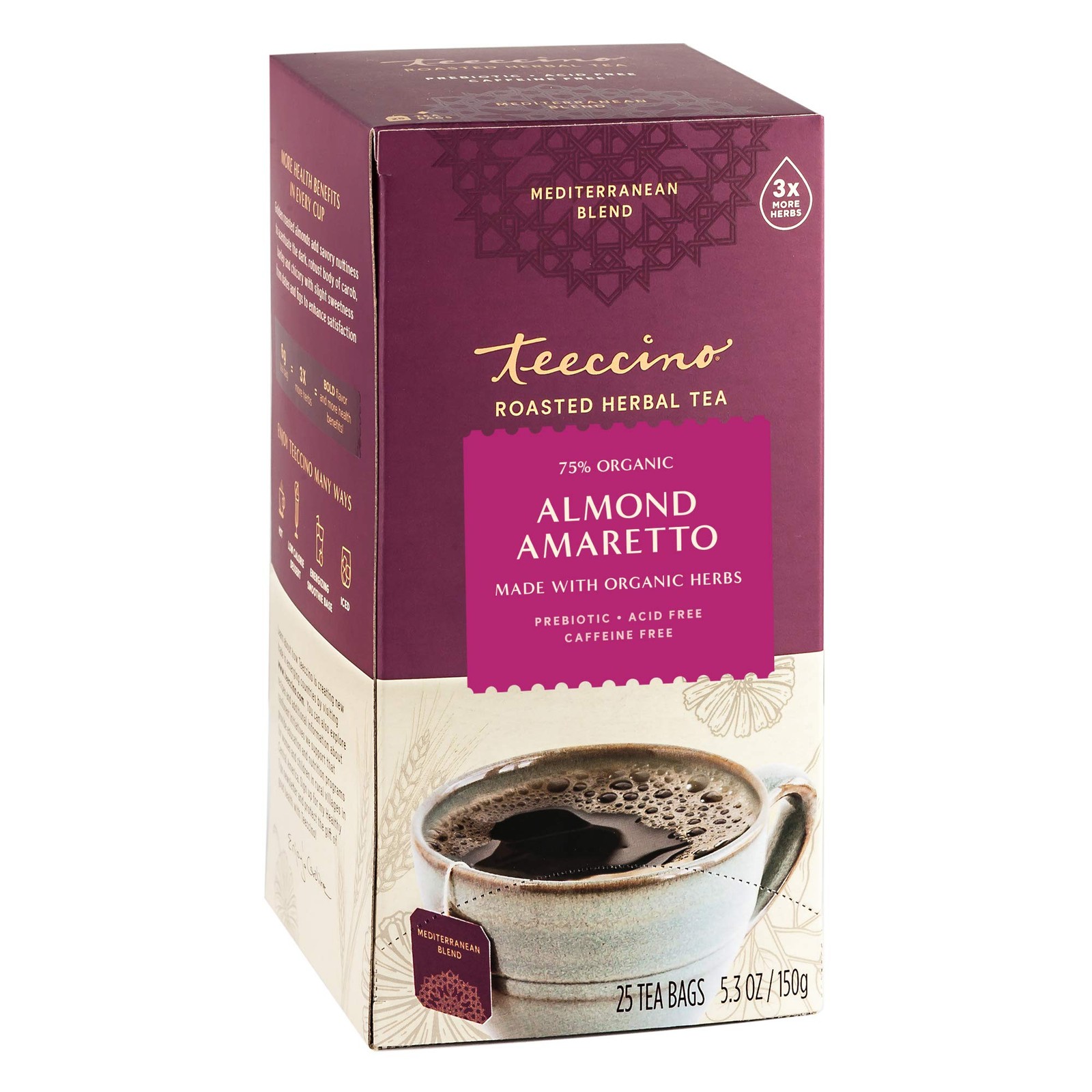 Teeccino Herbal Tea - Almond Amaretto - Rich & Roasted Herbal Tea That's Caffein gallery