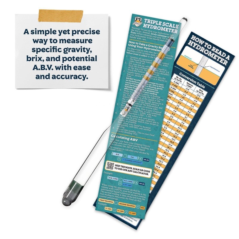 Fermentaholics Hydrometer Kit - Hydrometer and Glass Test Jar - Monitor ABV gallery