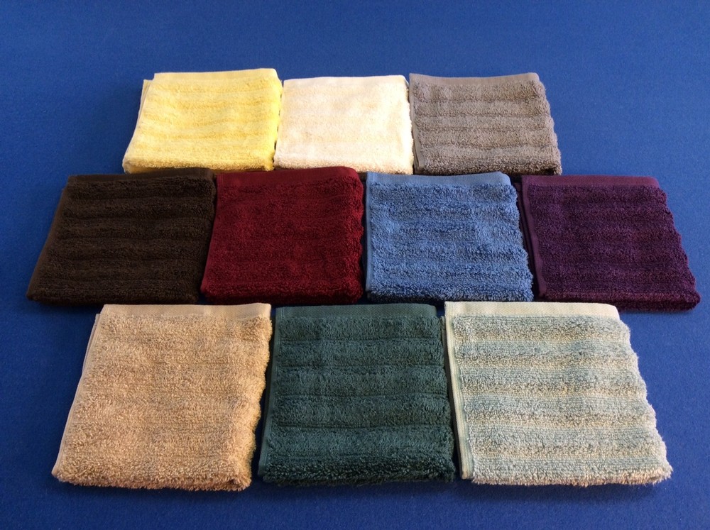 washcloths, soft, thick, absorbent, 100% cotton 13"x13" in various bright colors