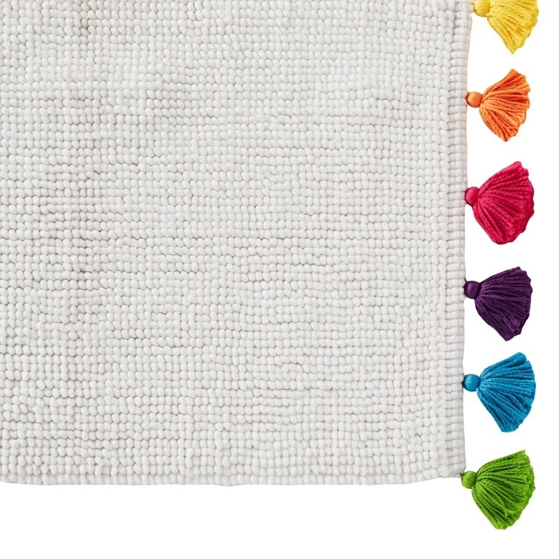 Rhapsody Rug White: Handmade Polyester & Cotton gallery