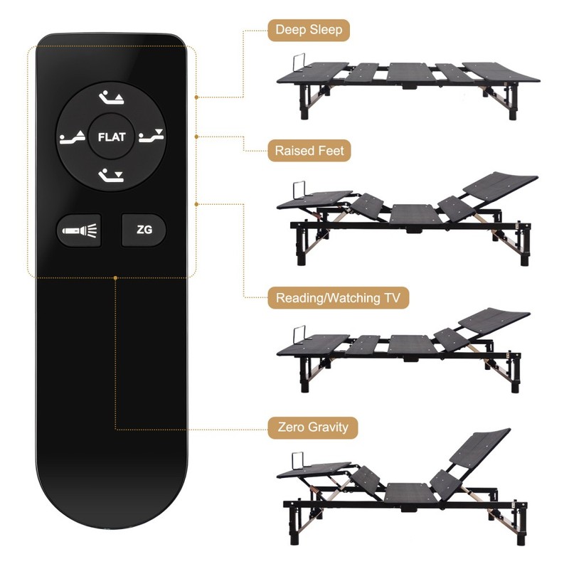 Adjustable Bed Base Frame Queen Bed Frame with Head and Foot Wireless Remote gallery