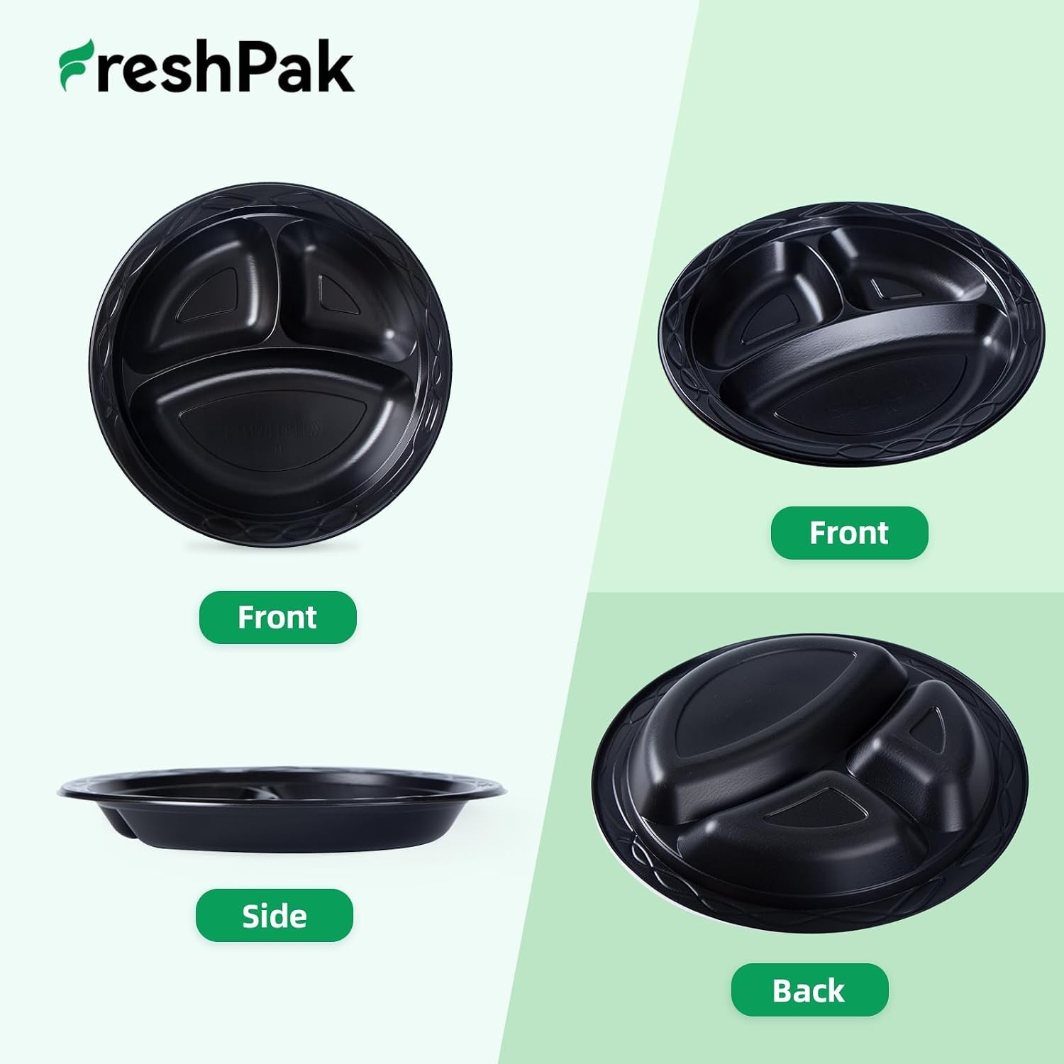 Disposable Plates BPA Free 9" 150 Pack Shrink Wrap Ready to Use Mineral Filled gallery